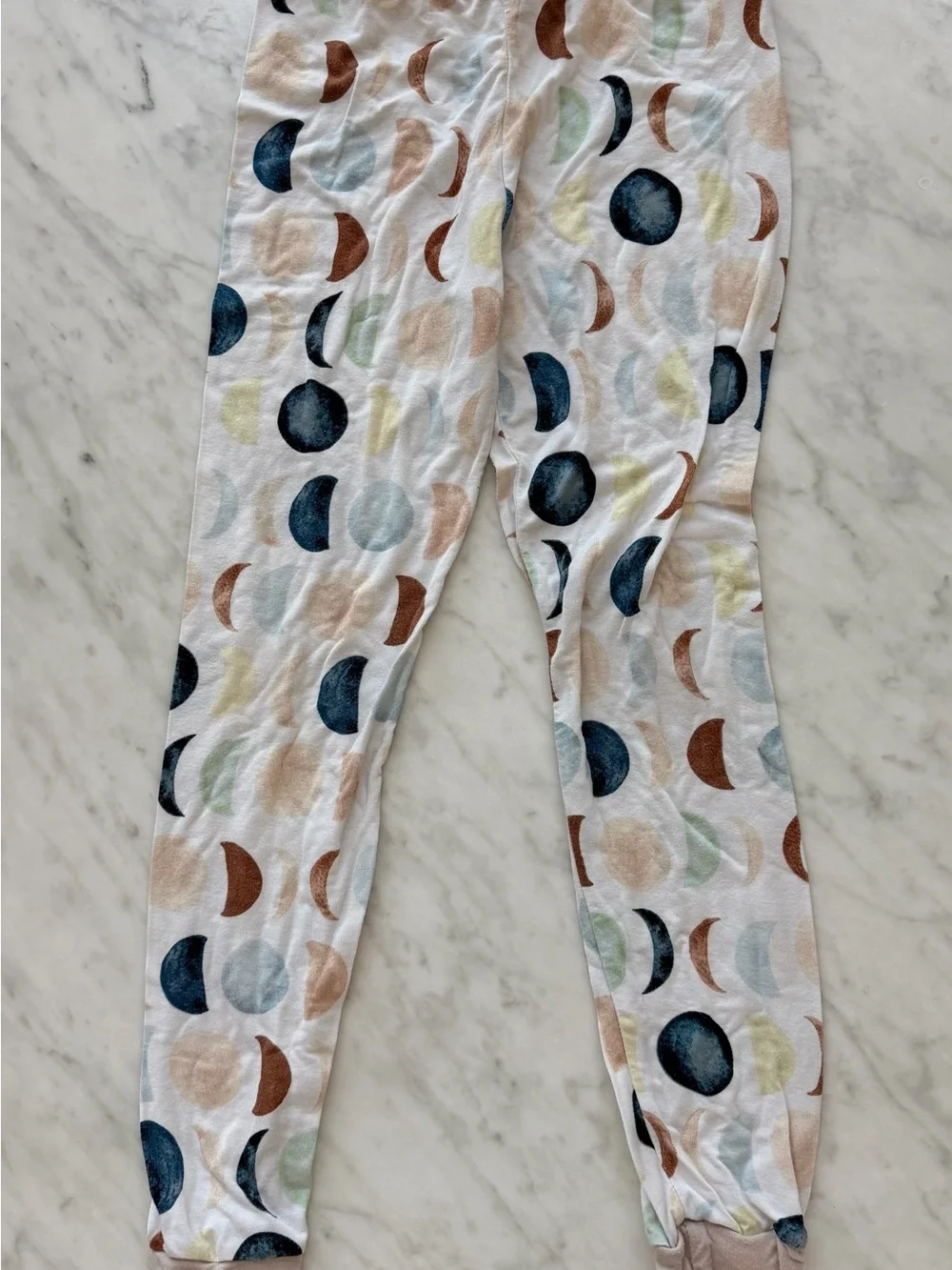 Little Sleepies White Pajama Set with Multicolor Moon Print